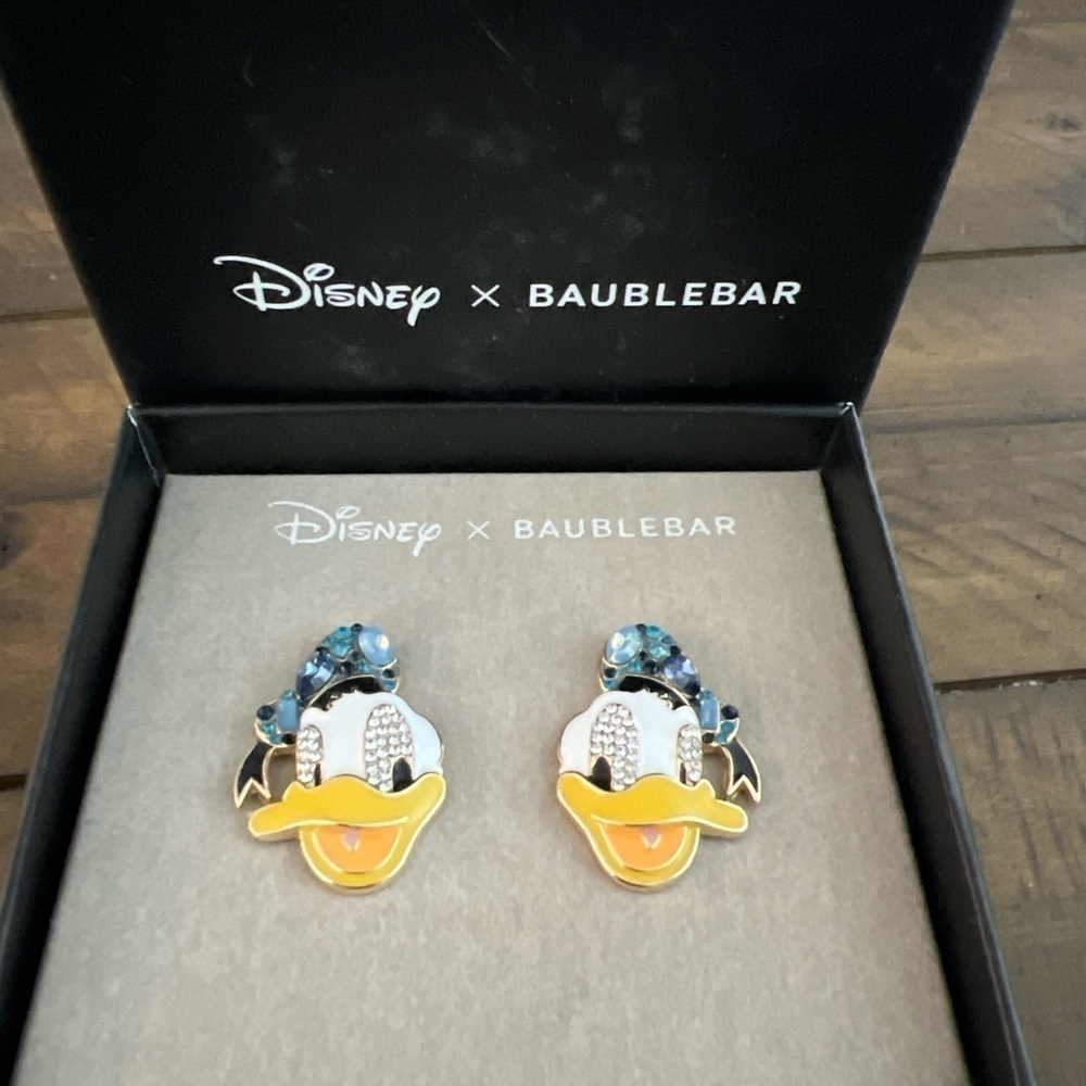Disney X Baublebar Disney Donald Duck Sparkle Stud Earrings NEW
